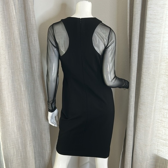 Calvin Klein black illusion long sleeve dress size 4 - Picture 5 of 11